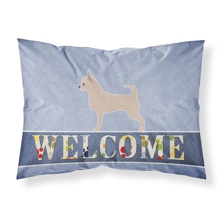 Carolines Treasures BB5554PILLOWCASE Chihuahua Welcome Fabric Standard Pillowcase BB5554PILLOWCASE